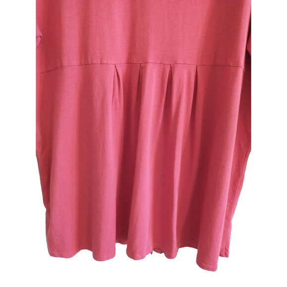 J. Jill Tunic Top Button Up Cotton Modal Knit Gathered Back Waist Hot Pink - XL - Picture 8 of 9